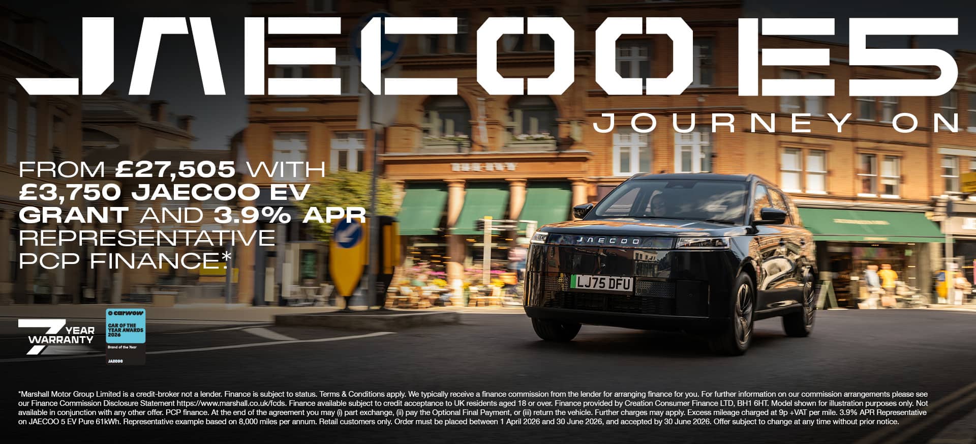 JAECOO 5 BEV PURE PERSONAL CONTRACT PURCHASE EXCLUSIVE OFFER