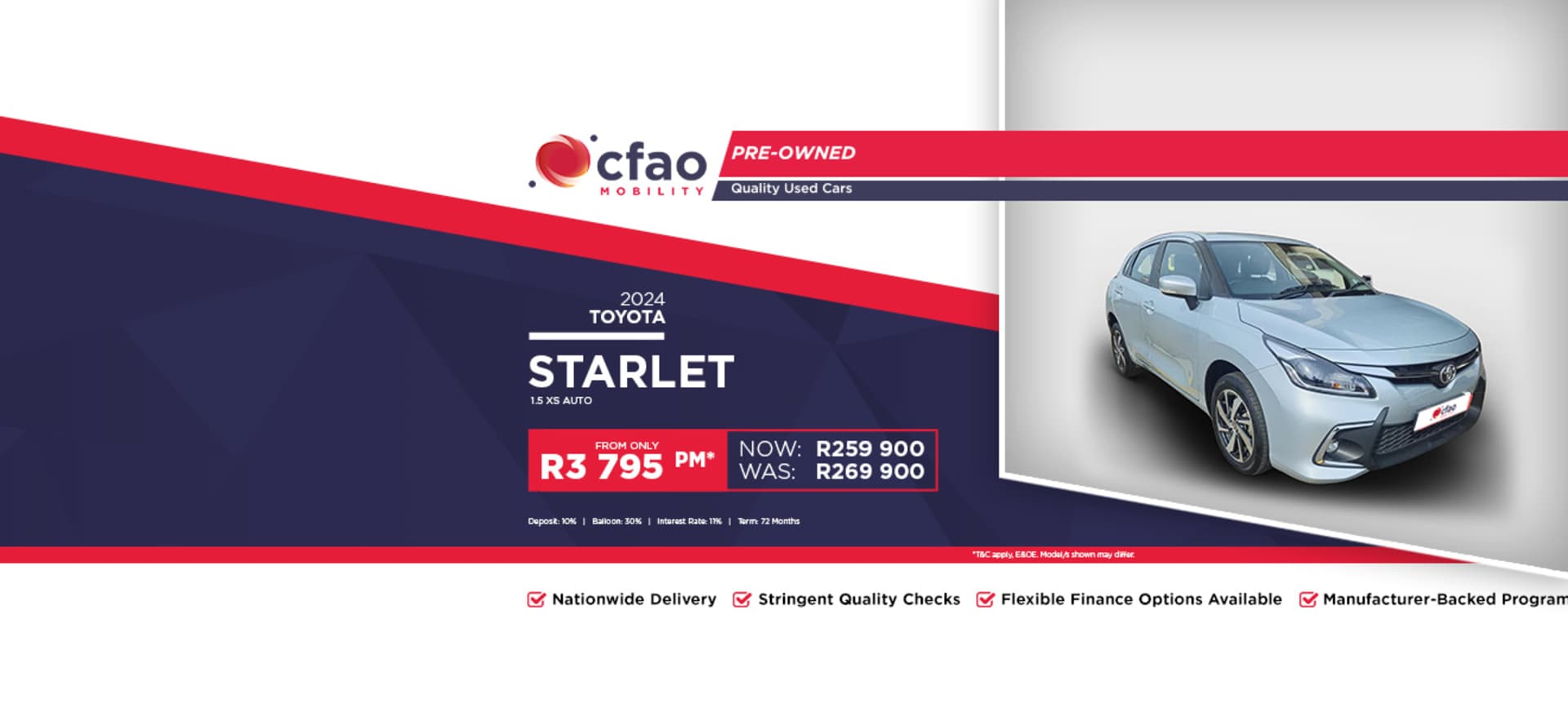 2024 Toyota Starlet 1.5 XS Auto From R3 795pm* Used Car Offer