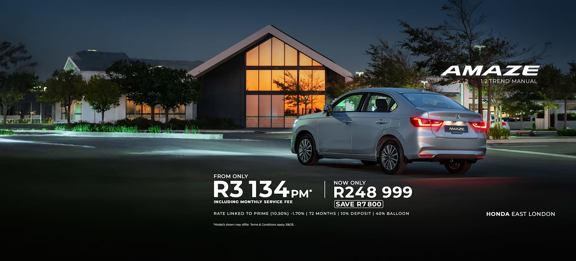 New Honda Amaze 1.2 Trend MT from only R3 134pm*