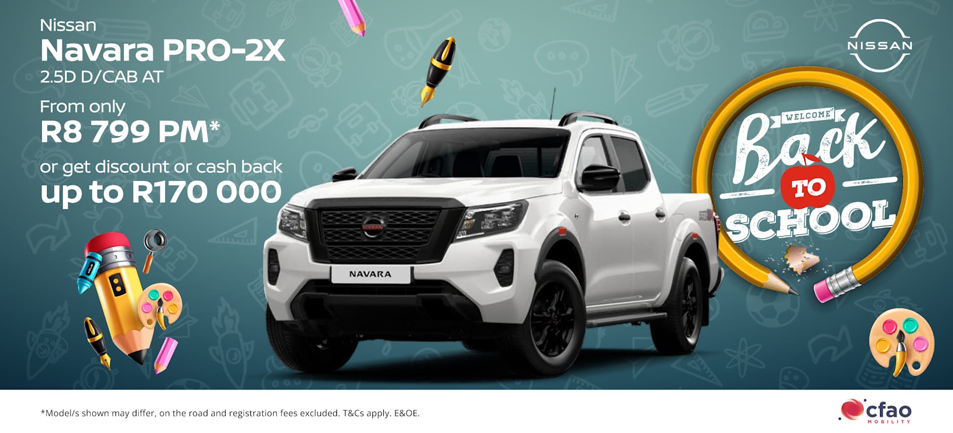 Nissan Navara 2.5D Pro-2X Auto Double Cab From only R8 799pm*