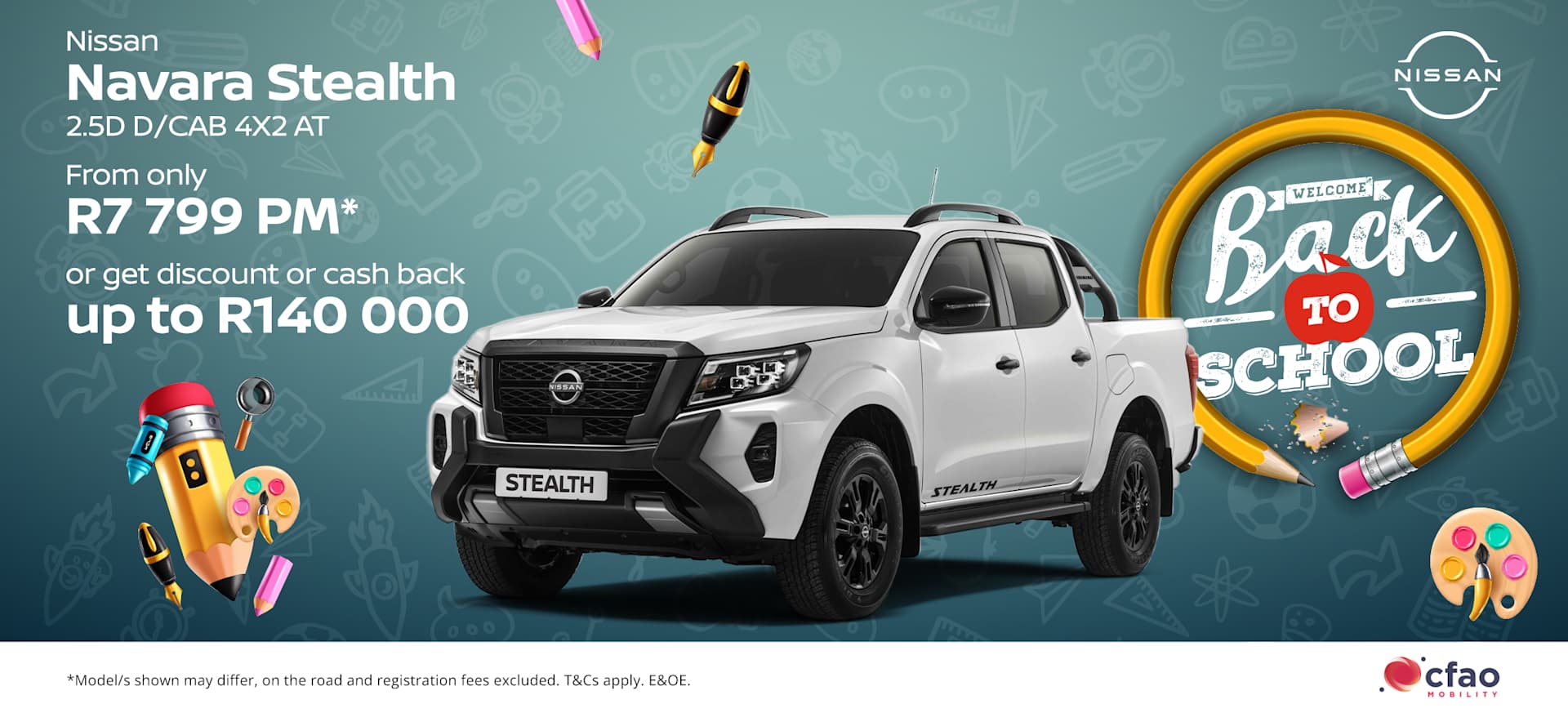 Nissan Navara 2.5D Pro-2X Auto Double Cab From only R8 799pm*