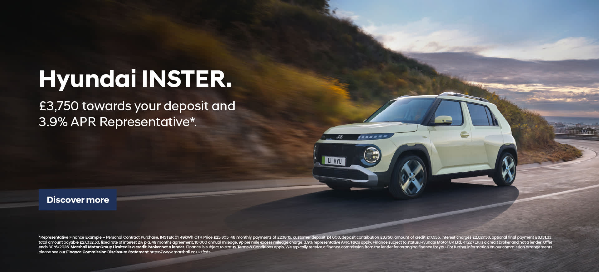 All-new Hyundai INSTER Personal Contract Purchase Offer