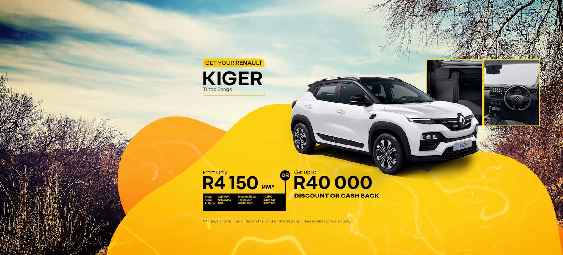 New Renault Kiger Turbo Range Offer from R4 150pm*
