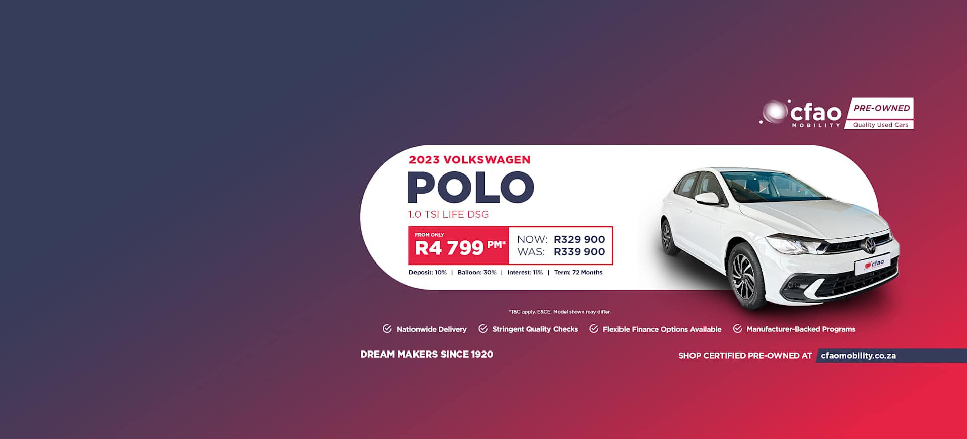 Used Special Offer - VW Polo Life - 2023 Volkswagen Polo Life 1.0 TSI DSG from R4 799pm*