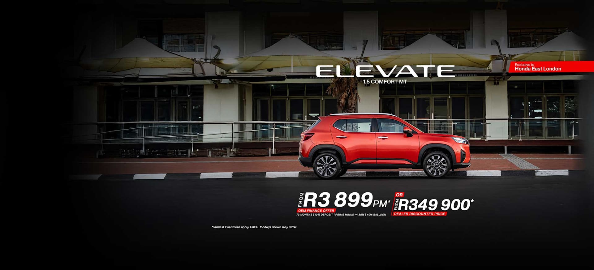 New Honda Elevate 1.5 Comfort from only R3 899pm* or Now only R349 900* ( Dealer Discounted Price )