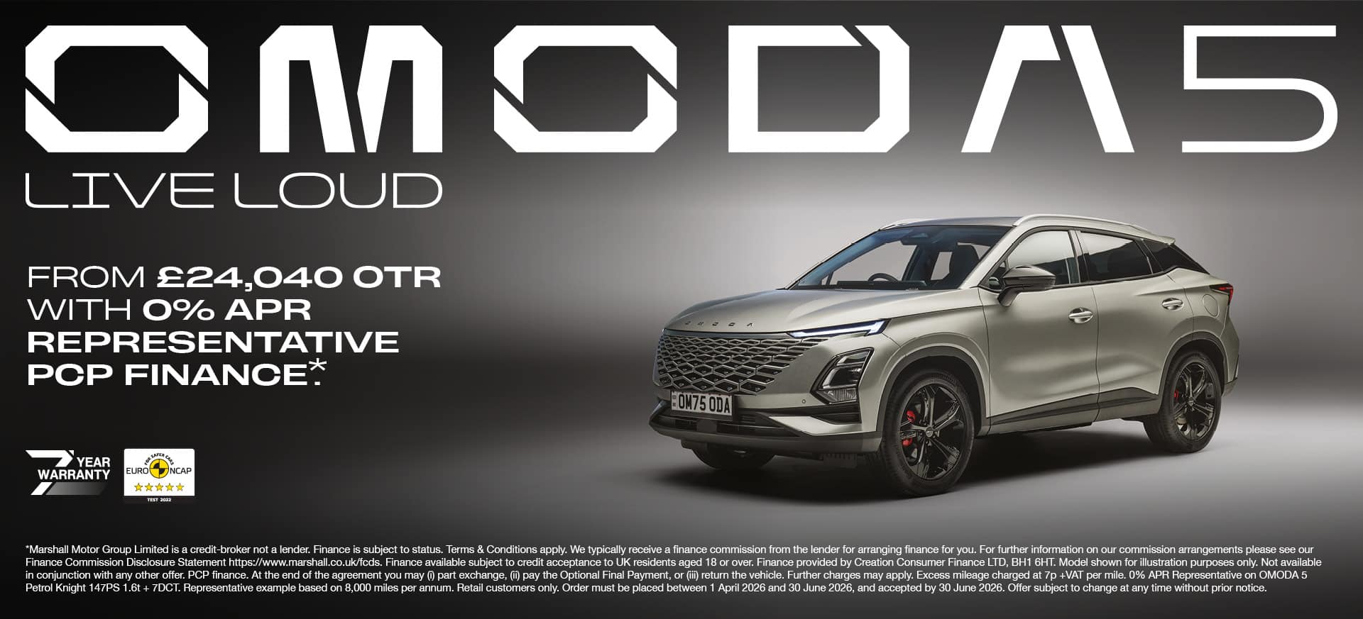 OMODA 5 Noble Personal Contract Purchase Offer - 0% APR Representative*