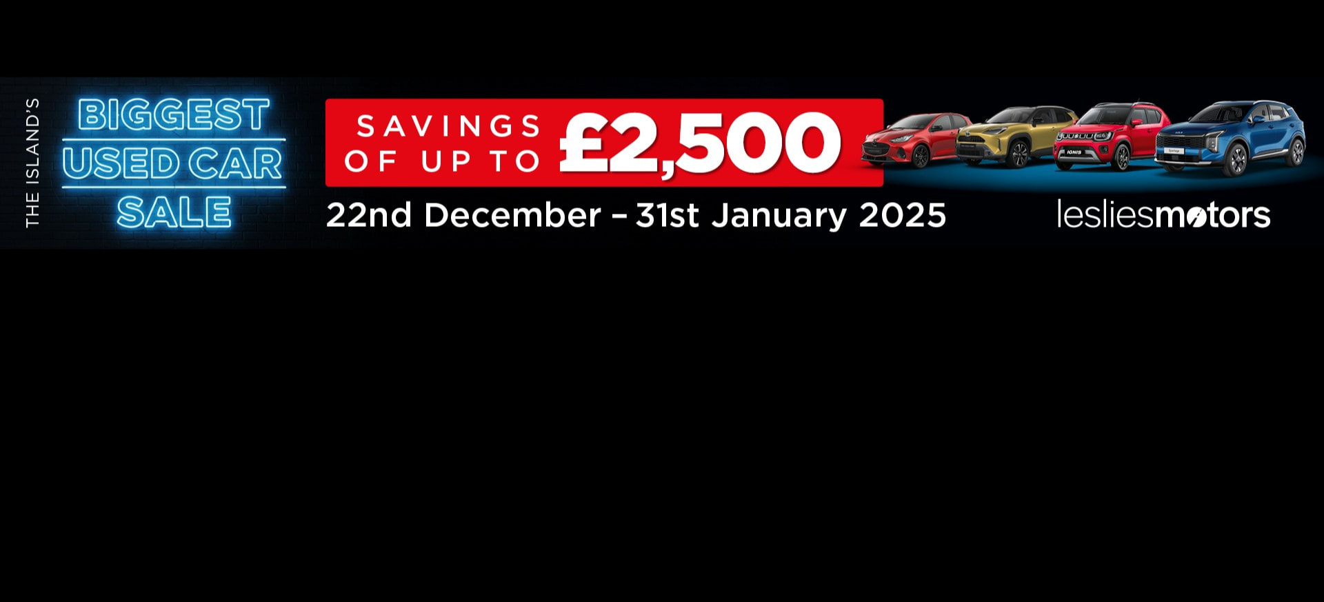 used car island biggest sale banner