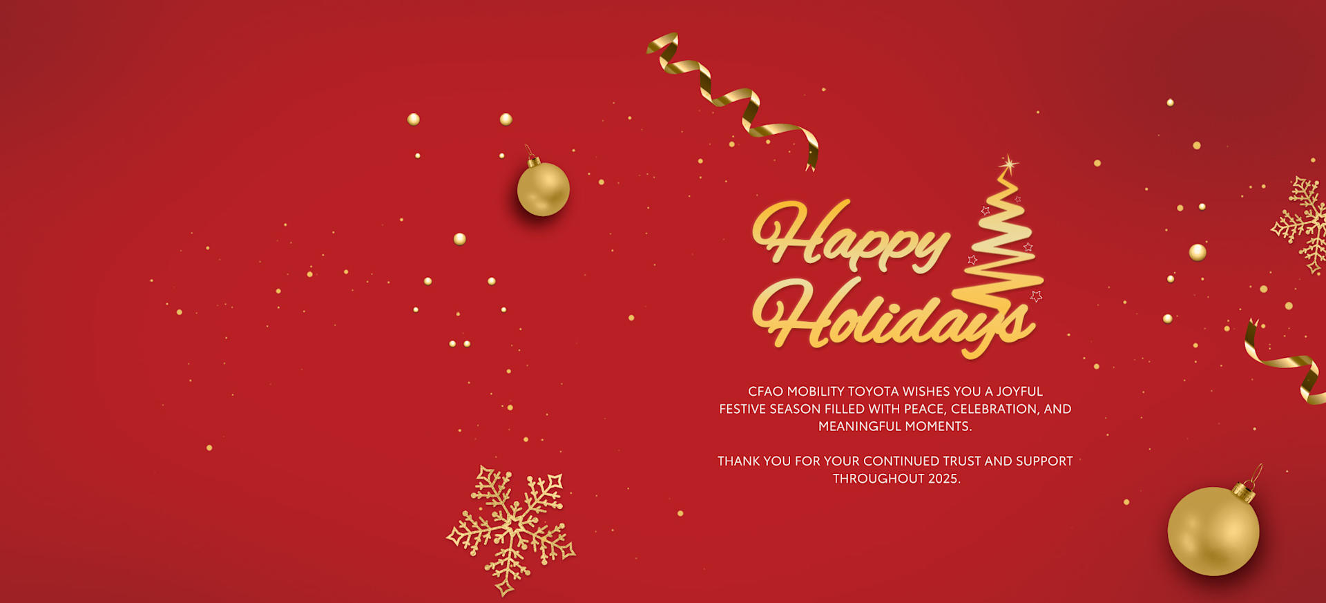 Happy Festive Season From CFAO Mobility Toyota