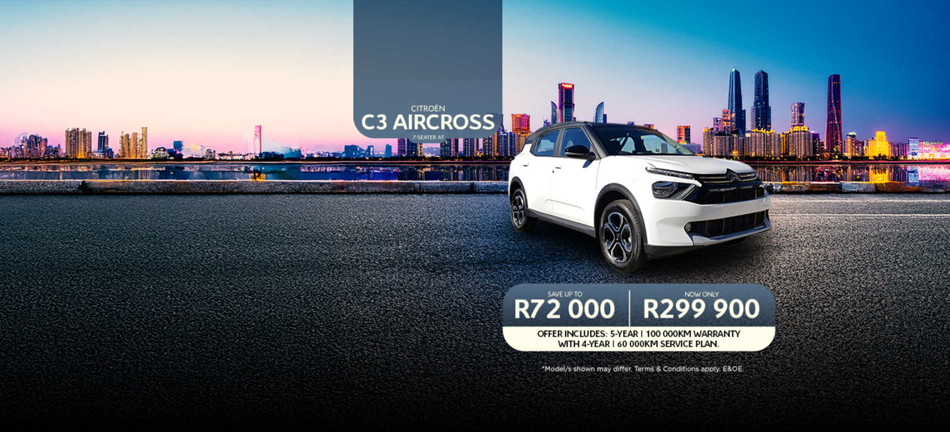 New Citroen Aircross 7-Seater Special now only R299 900 Save up to R72 000 