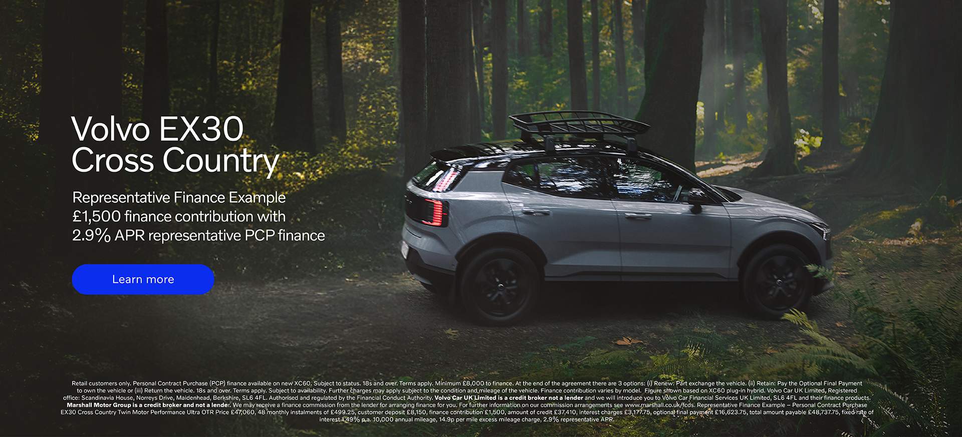 Volvo EX30 Cross Country Personal Contract Hire Offer