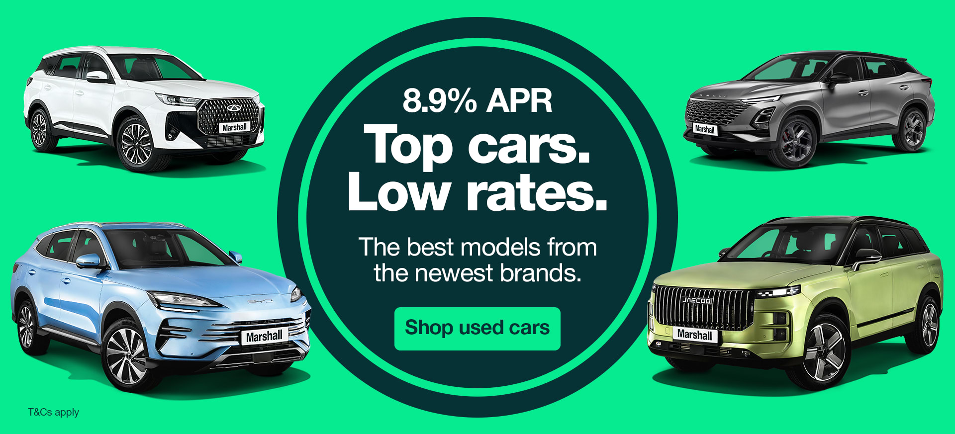 8.9% APR. Marshall. OMODA, JAECOO, BYD, Chery Used Cars