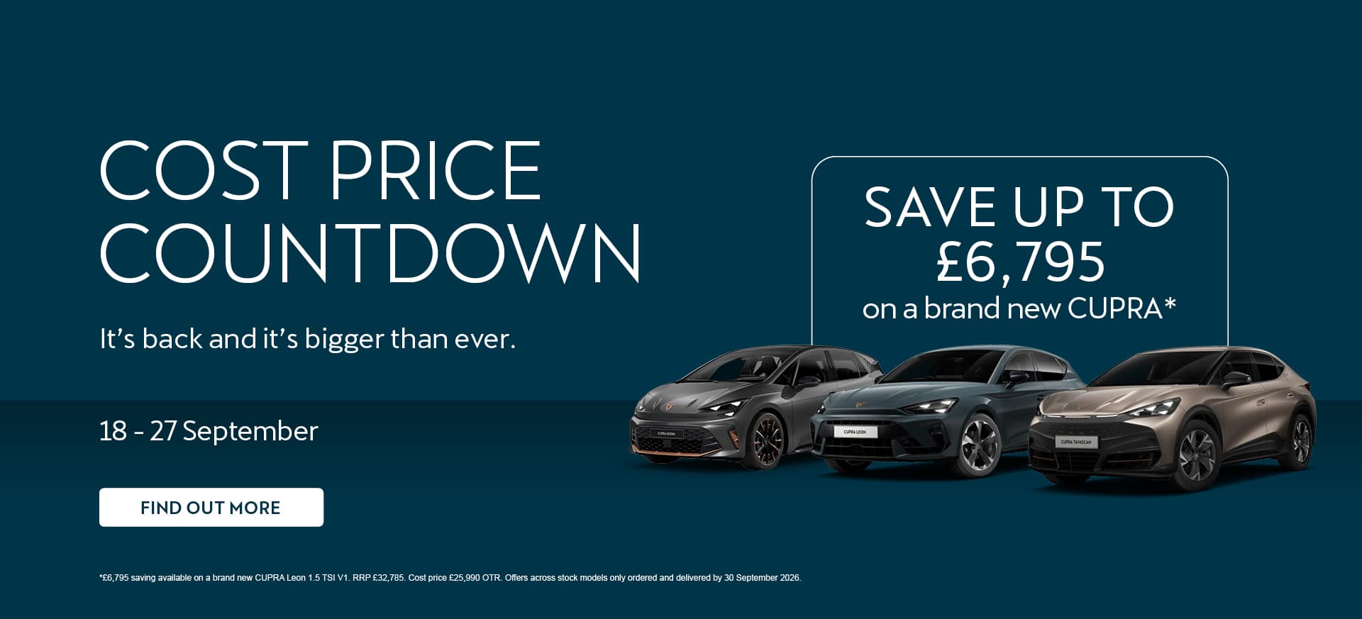 CUPRA cost price countdown