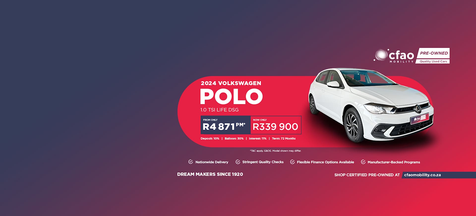 Used Special Offer - VW Polo Life - 2023 Volkswagen Polo Life 1.0 TSI DSG from R4 799pm*