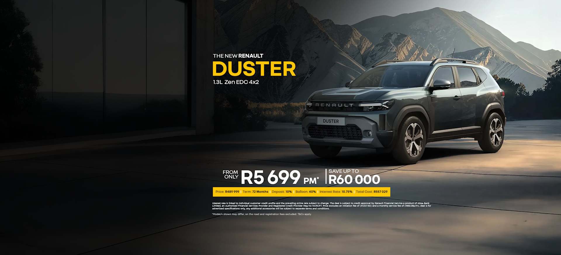Renault Duster 1.3L Zen EDC 4X2 Offer from R5 699pm* 
