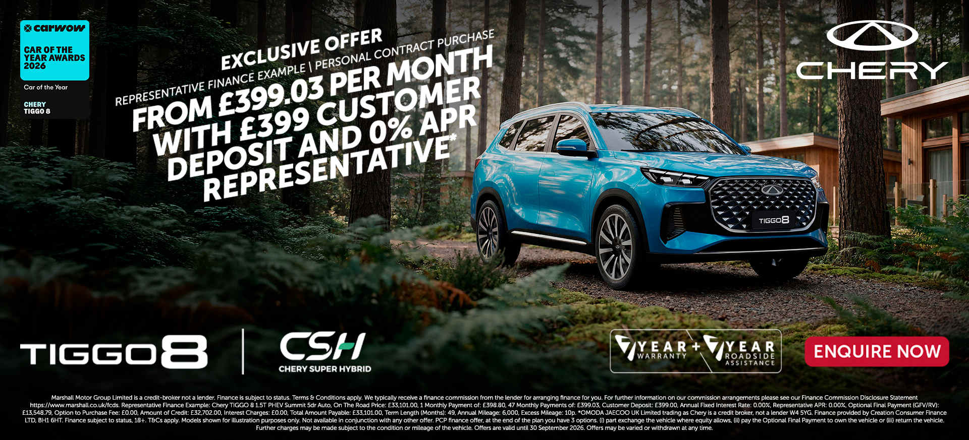 Chery TIGGO 8 Summit CSH Offer