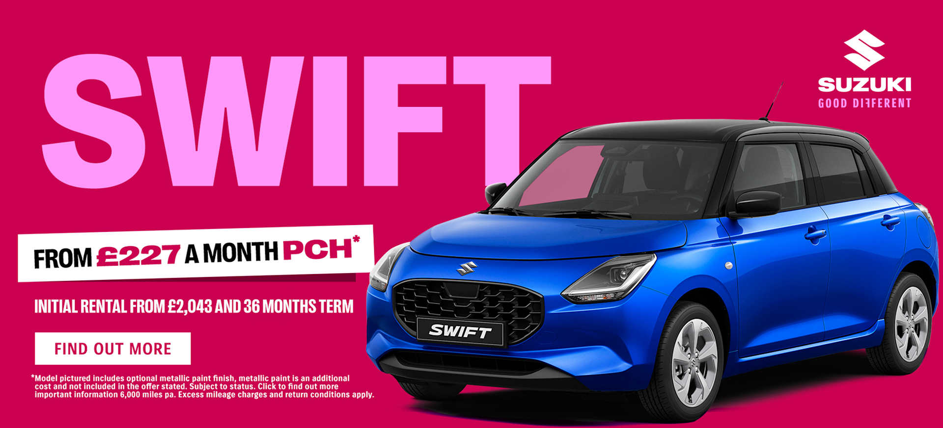 New Suzuki Swift Personal Contract Hire (PCH)