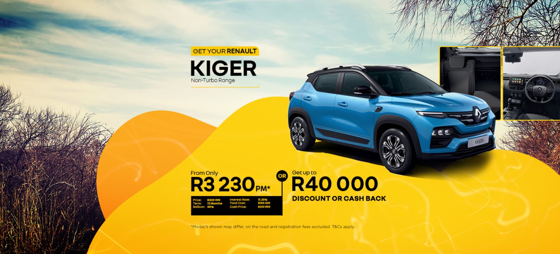 New Renault Kiger Non-Turbo Range Offer from R3 230pm*
