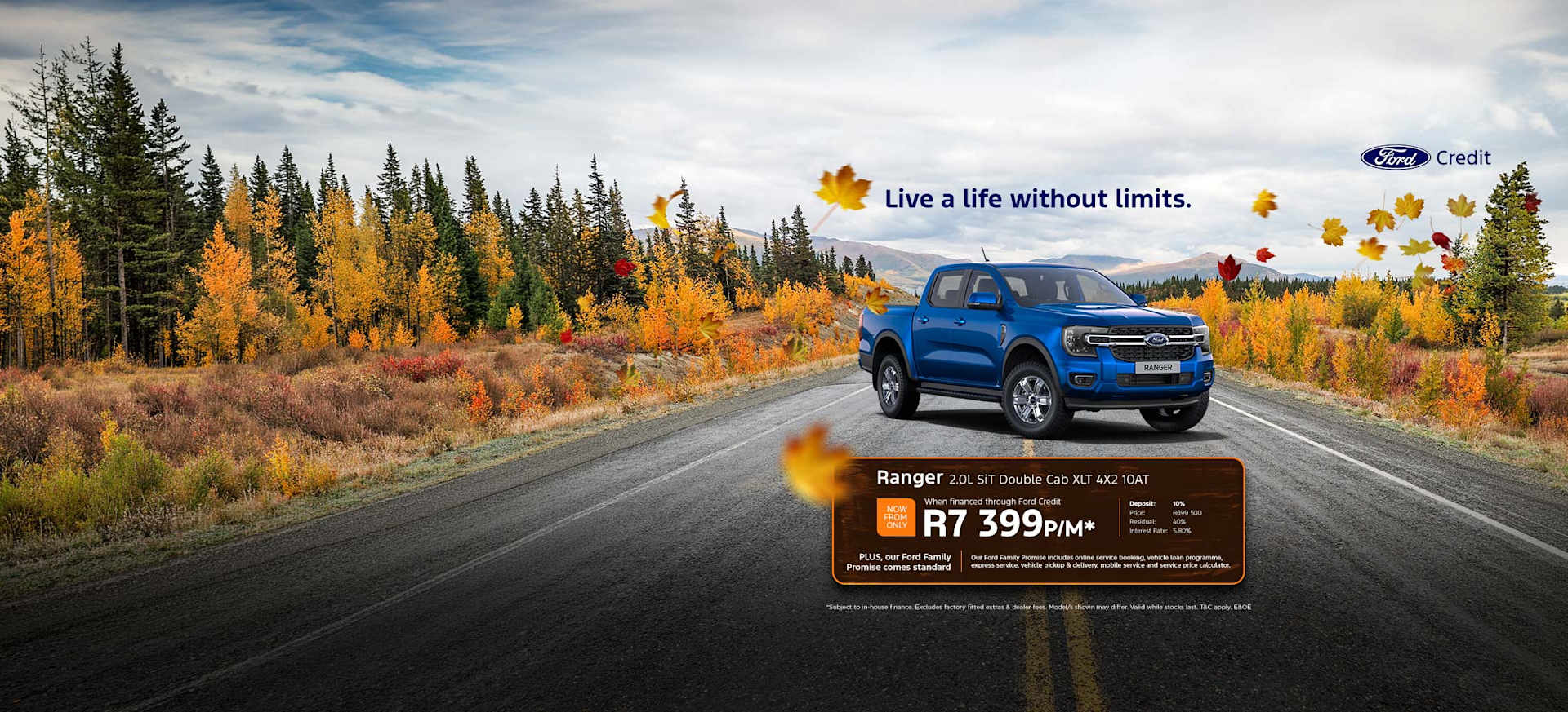 Ford Ranger 2.0L Si-T Double Cab XLT 4x2 10 AT from R7 399pm*