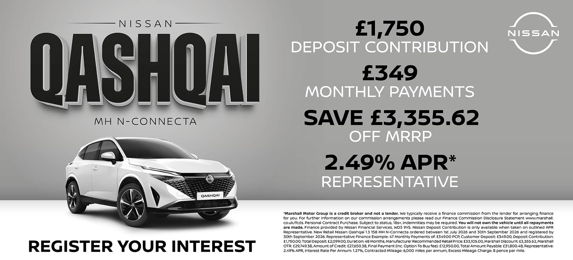 NISSAN QASHQAI PERSONAL CONTRACT PURCHASE EXCLUSIVE OFFER