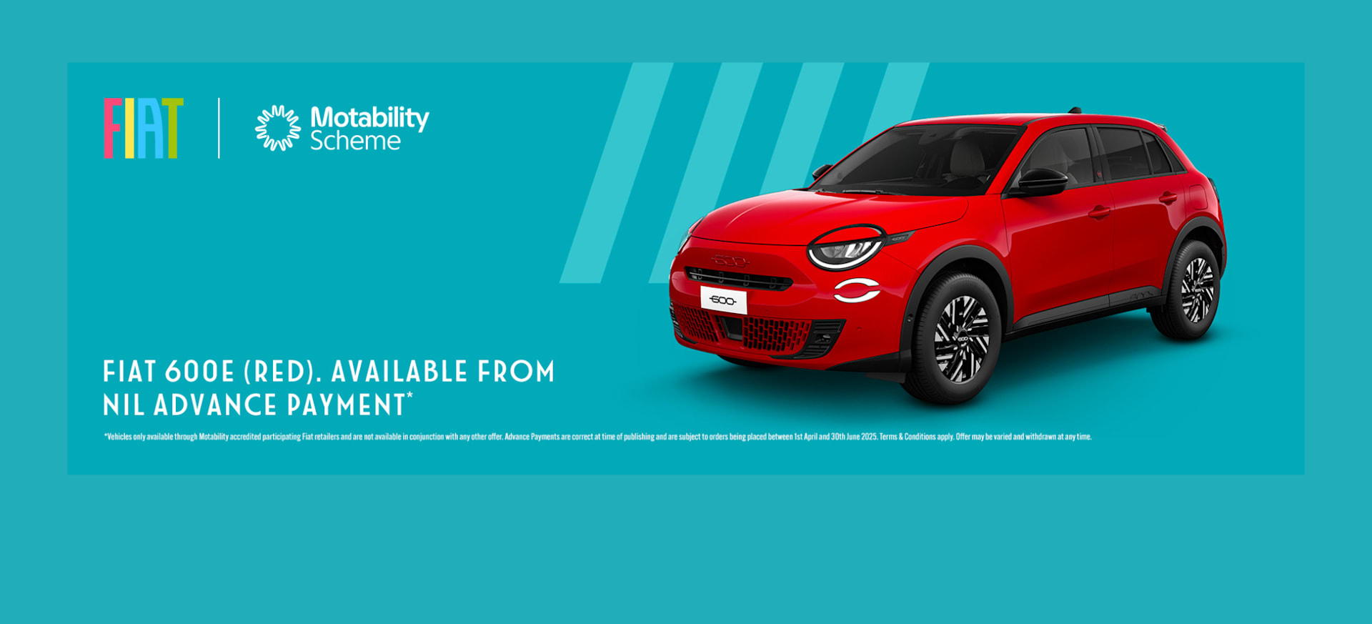 2025 Q2 April Fiat 600e RED Motability
