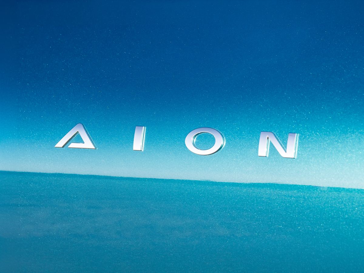 AION branding on the rear of a vehicle