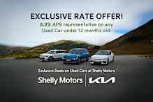 Exclusive rates of 8.9% at Shelly Motors on vehicles under 12 months old
