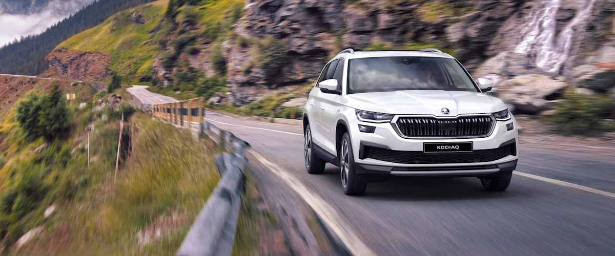 Škoda Kodiaq on a Scottish road – Škoda servicing and MOT at West End Garage Edinburgh, Dunfermline and Stirling