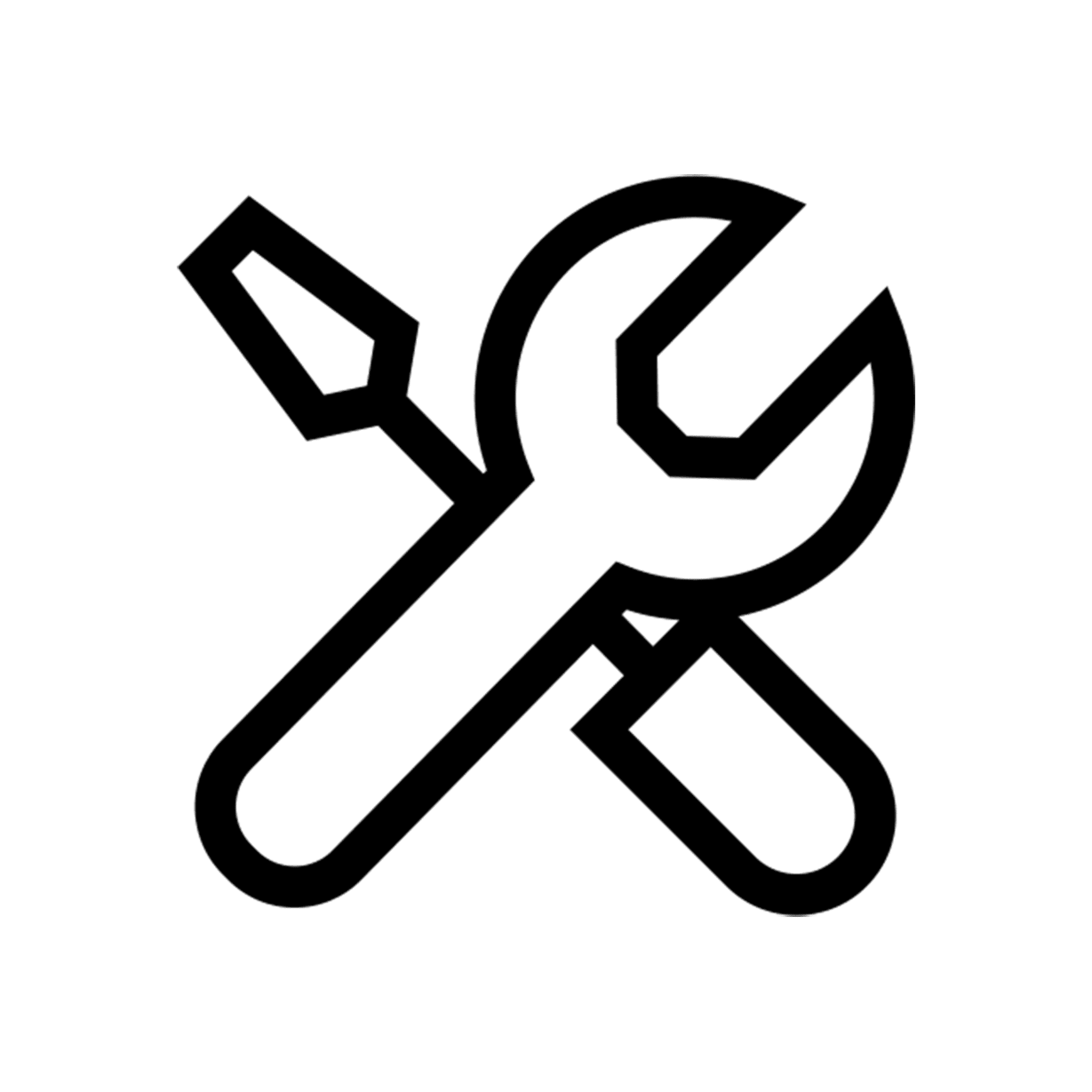 A graphic of crossed wrench and screwdriver tools, symbolising repair and maintenance.