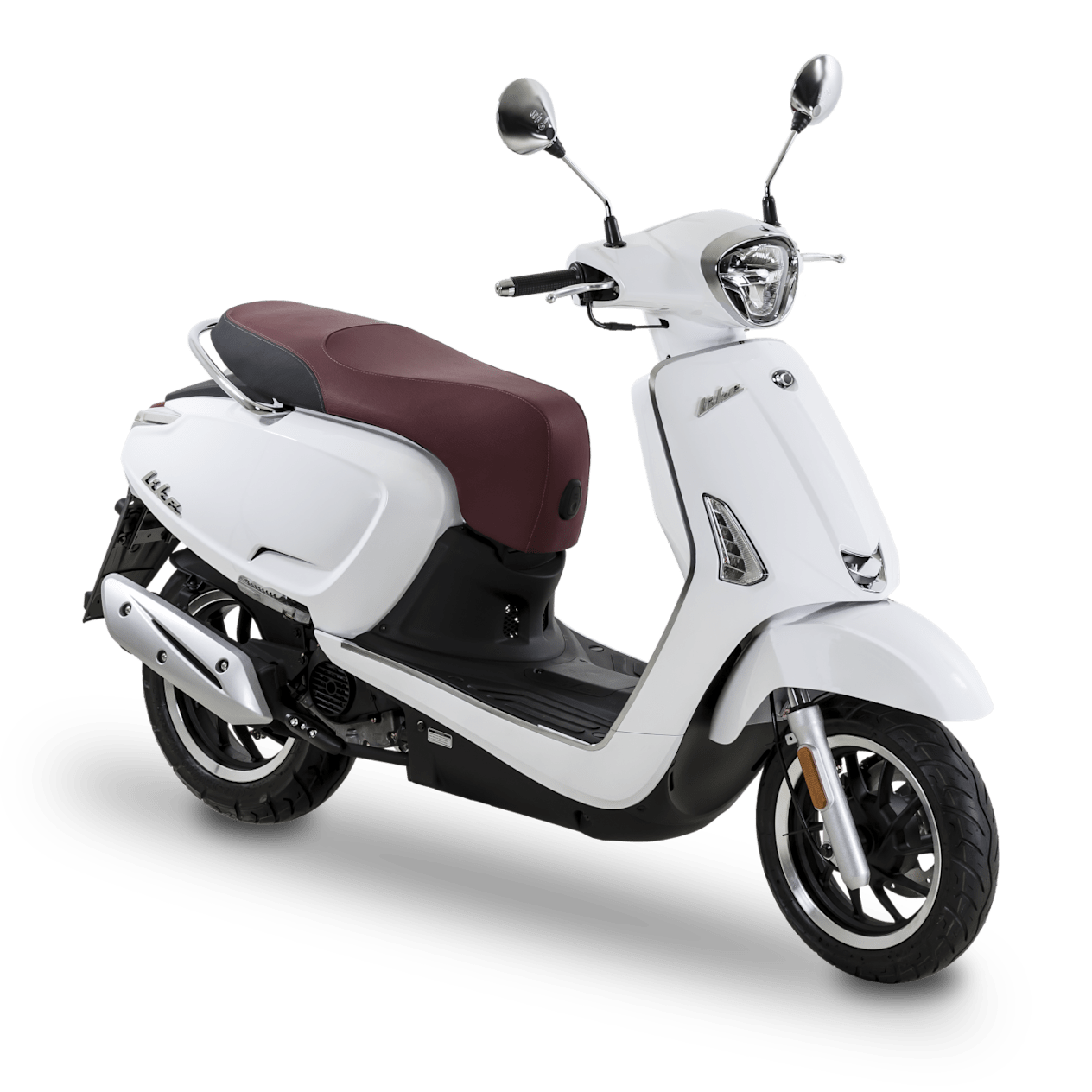 Kymco Like 50 2024 Coco White : trois quarts avant