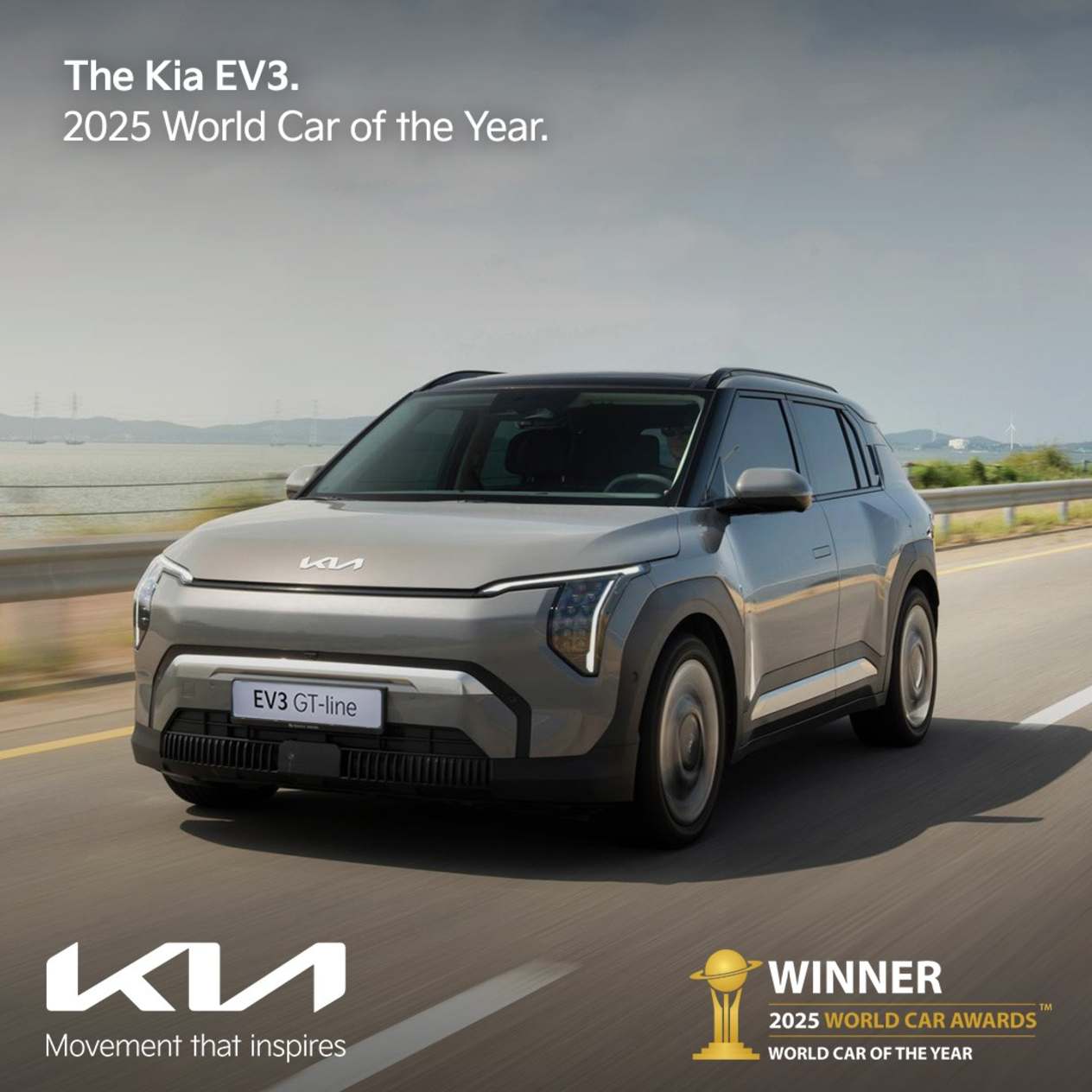 Kia EV3 Named 2025 World Car of the Year at Prestigious Global Awards