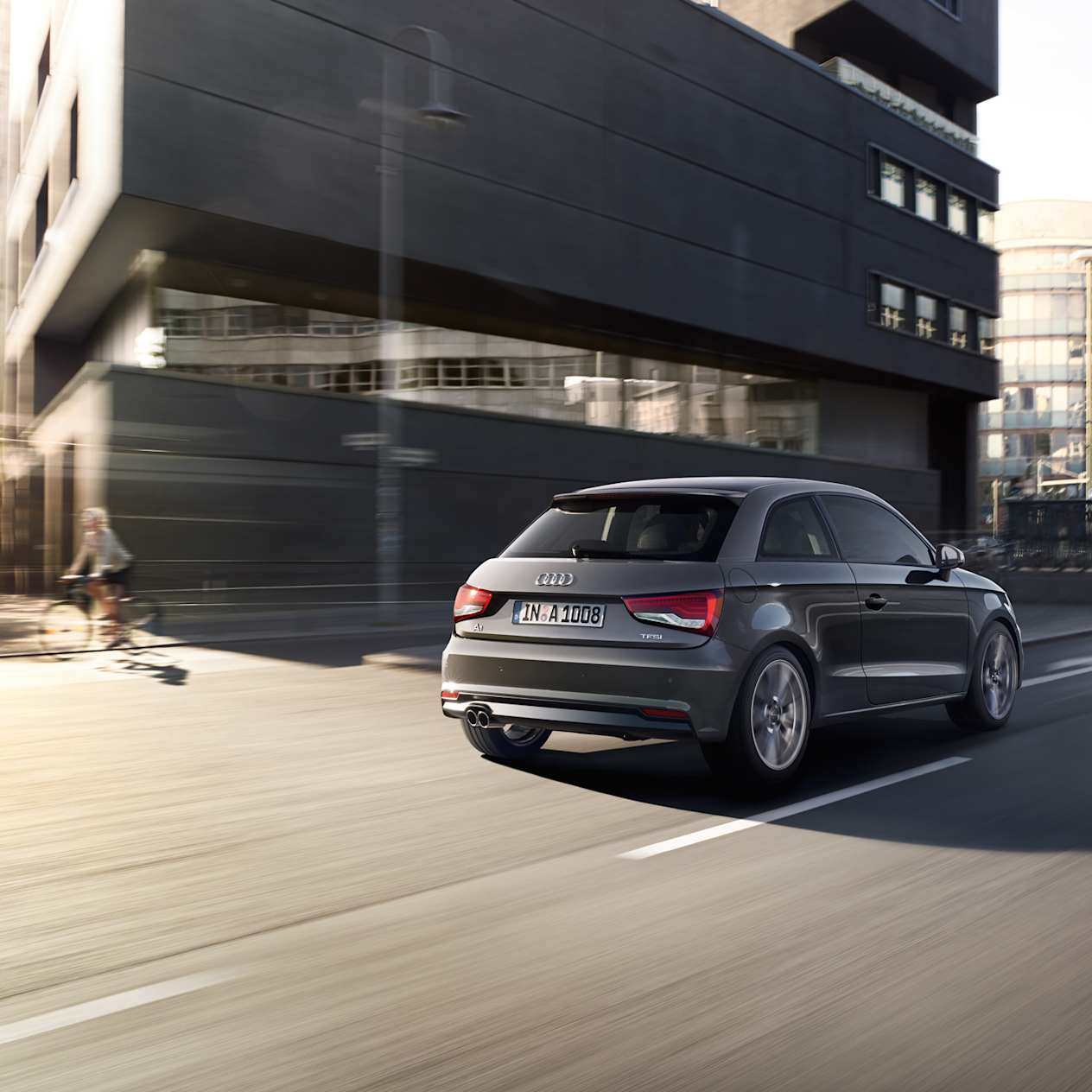 Grey Audi A1 rear view