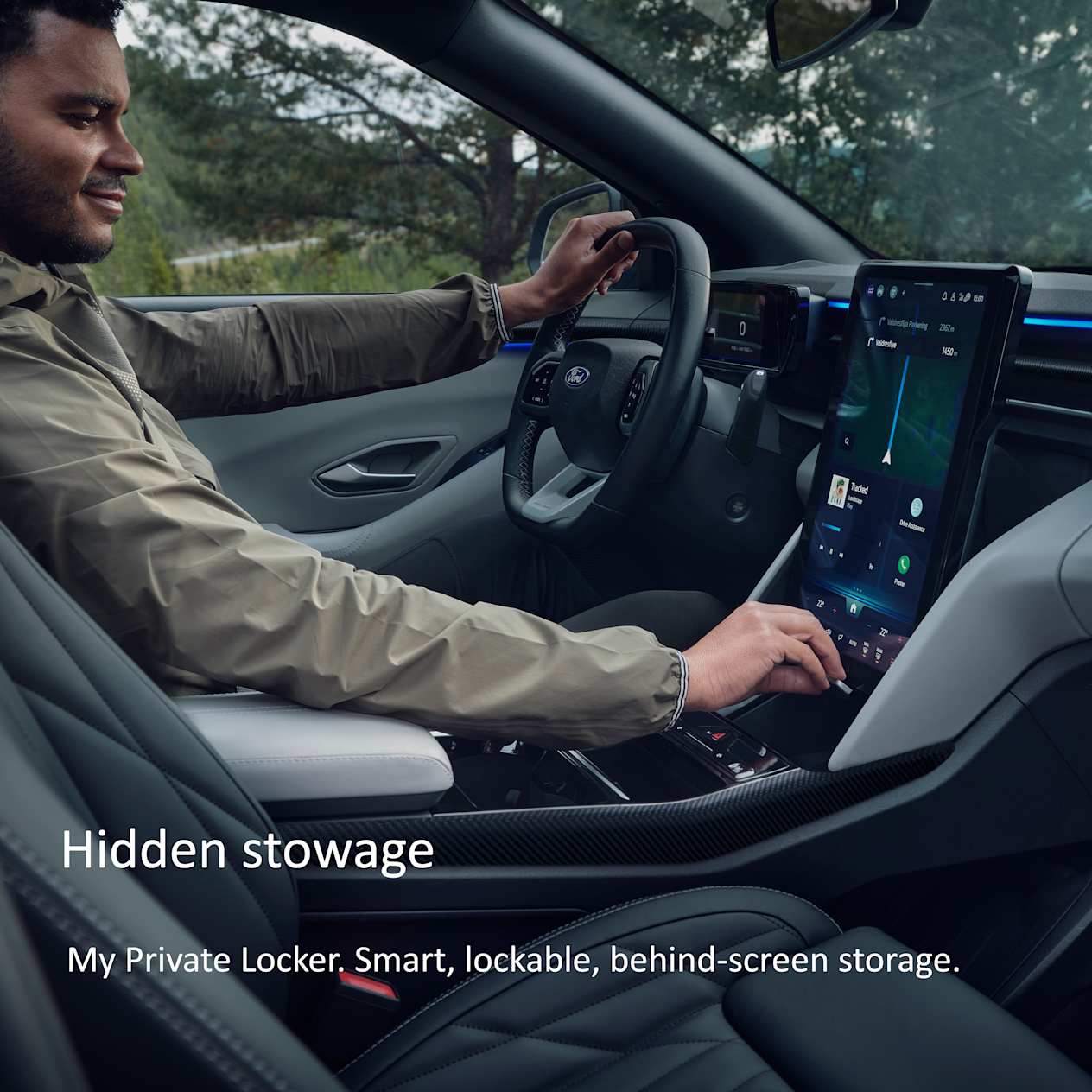 Image of the Hidden stowage with text overlay