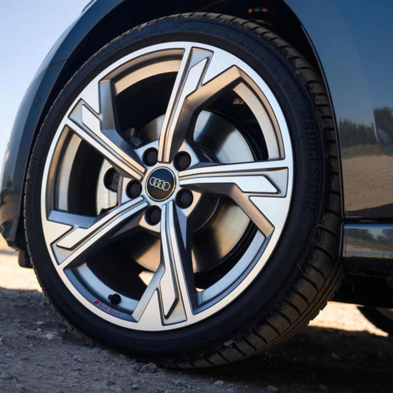 Close up of Audi A3 in Brilliant Black wheel