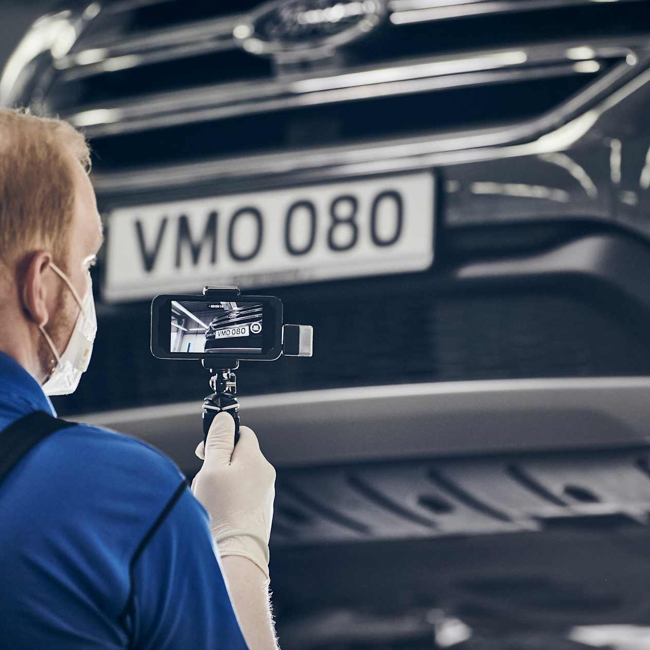 A Ford technician performing a Video Check