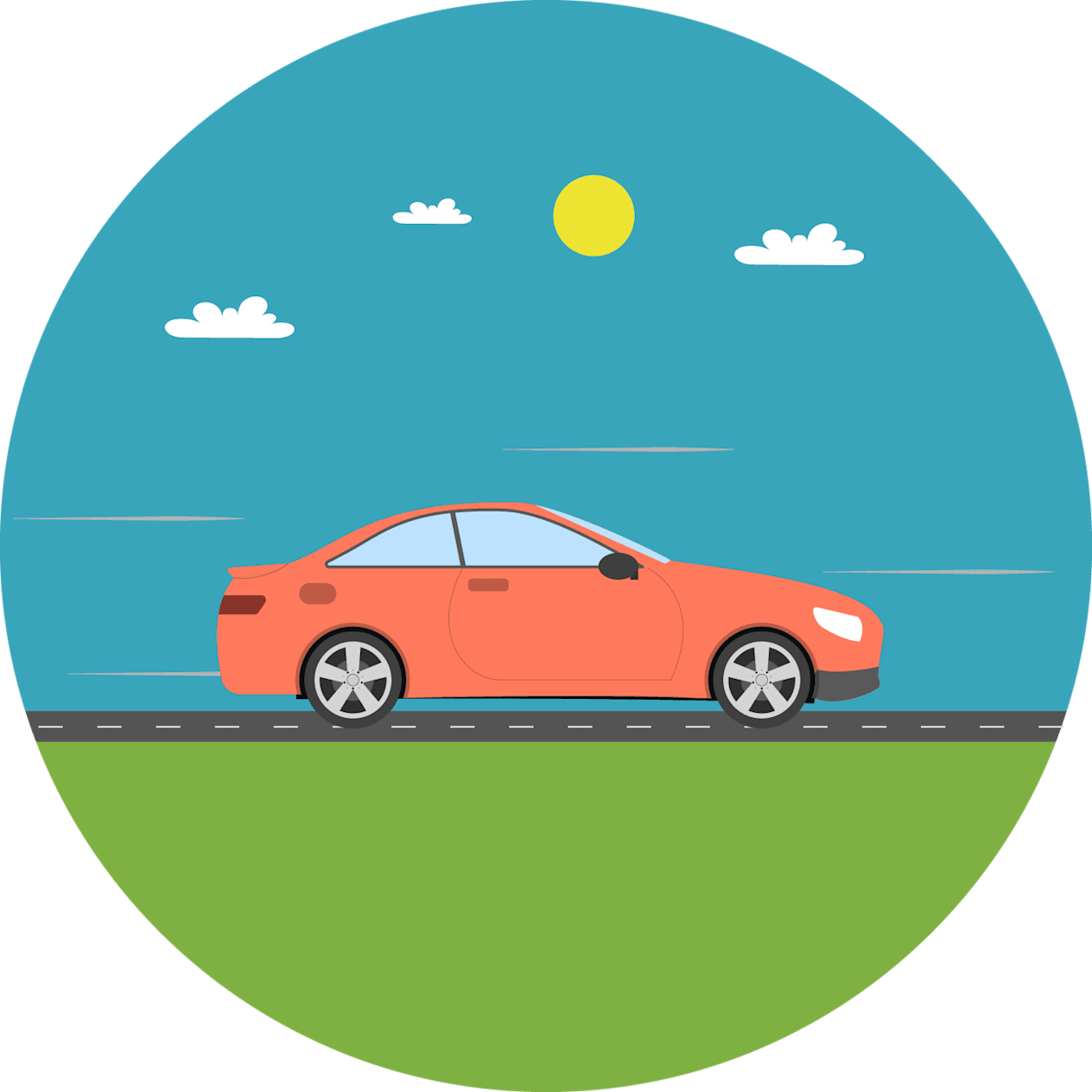 Voiture sur route