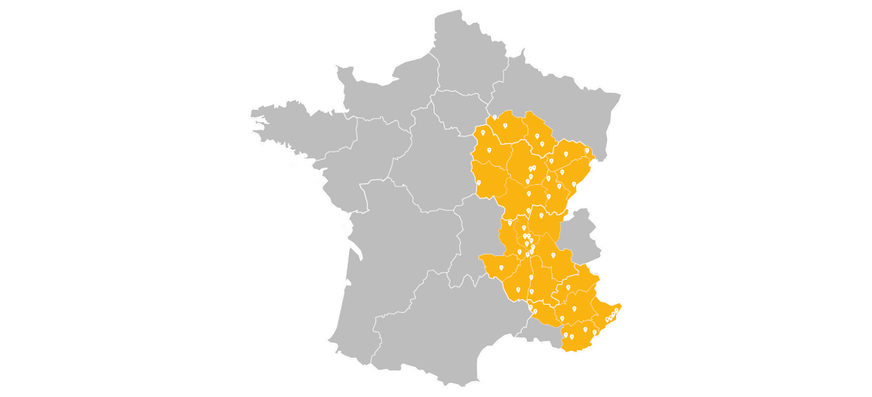 Carte de France des concessions du Groupe Chopard