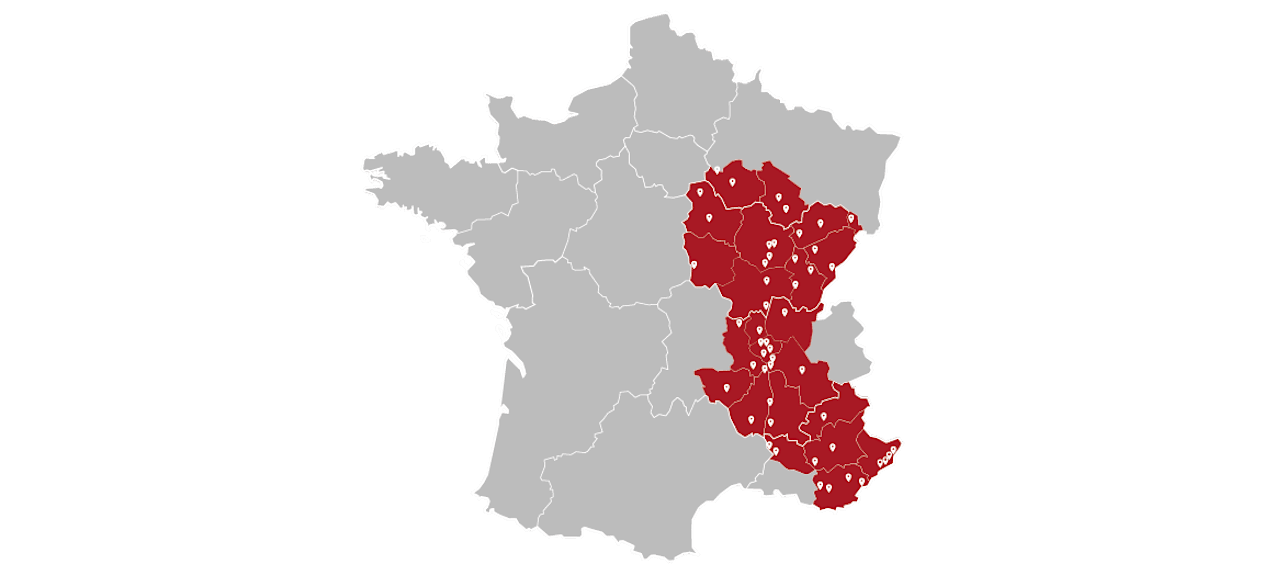 Carte de France des concessions du Groupe Chopard