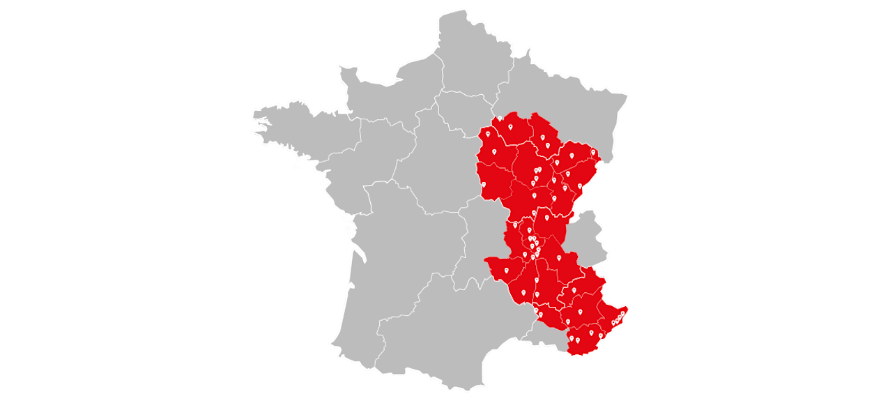 Carte de France des concessions du Groupe Chopard