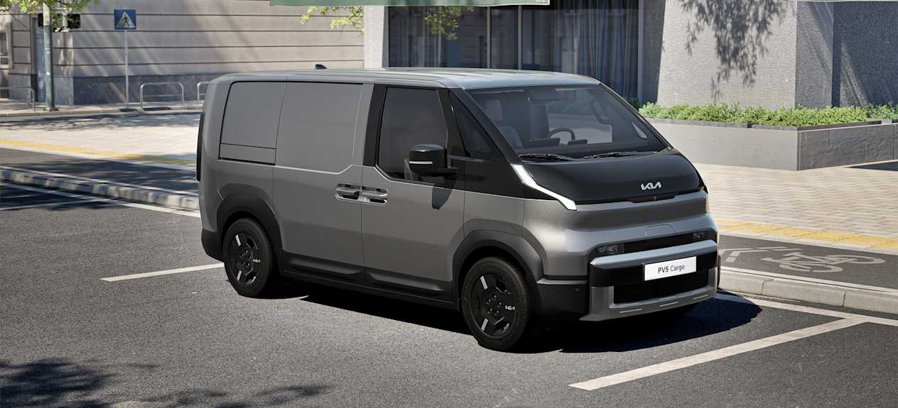 Kia PV5 Fourgon 2025 : trois quarts avant droit statique