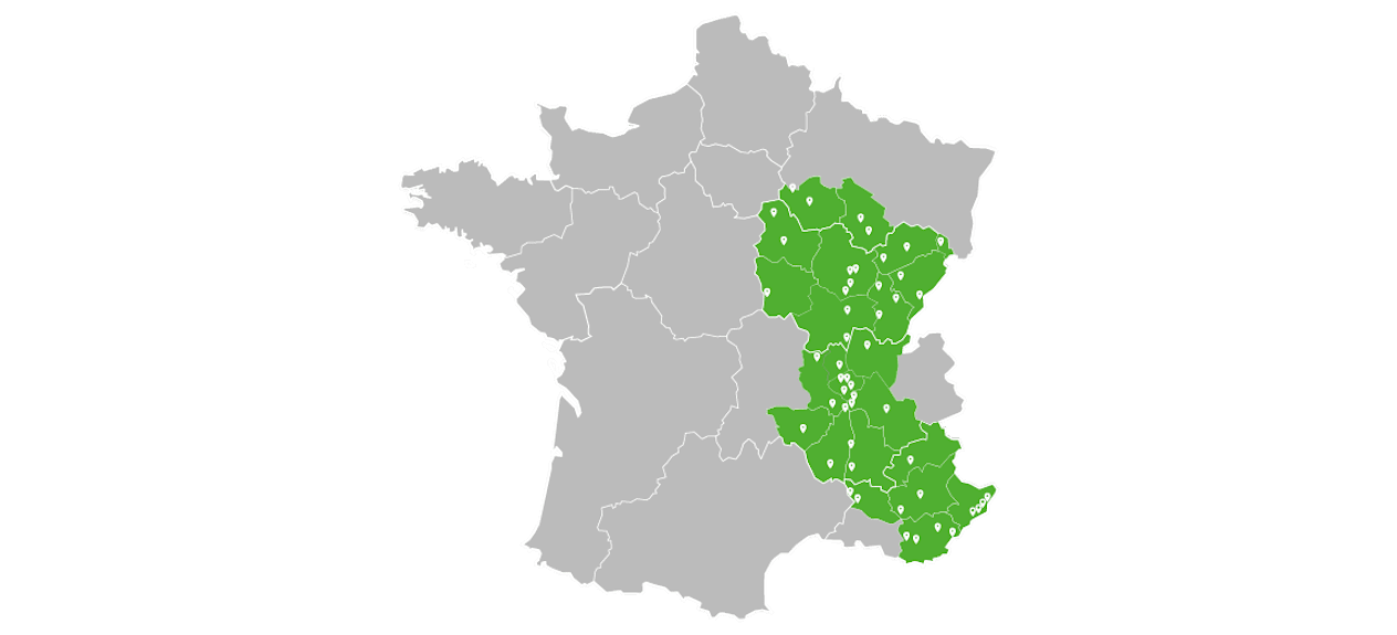 Carte de France des concessions du Groupe Chopard