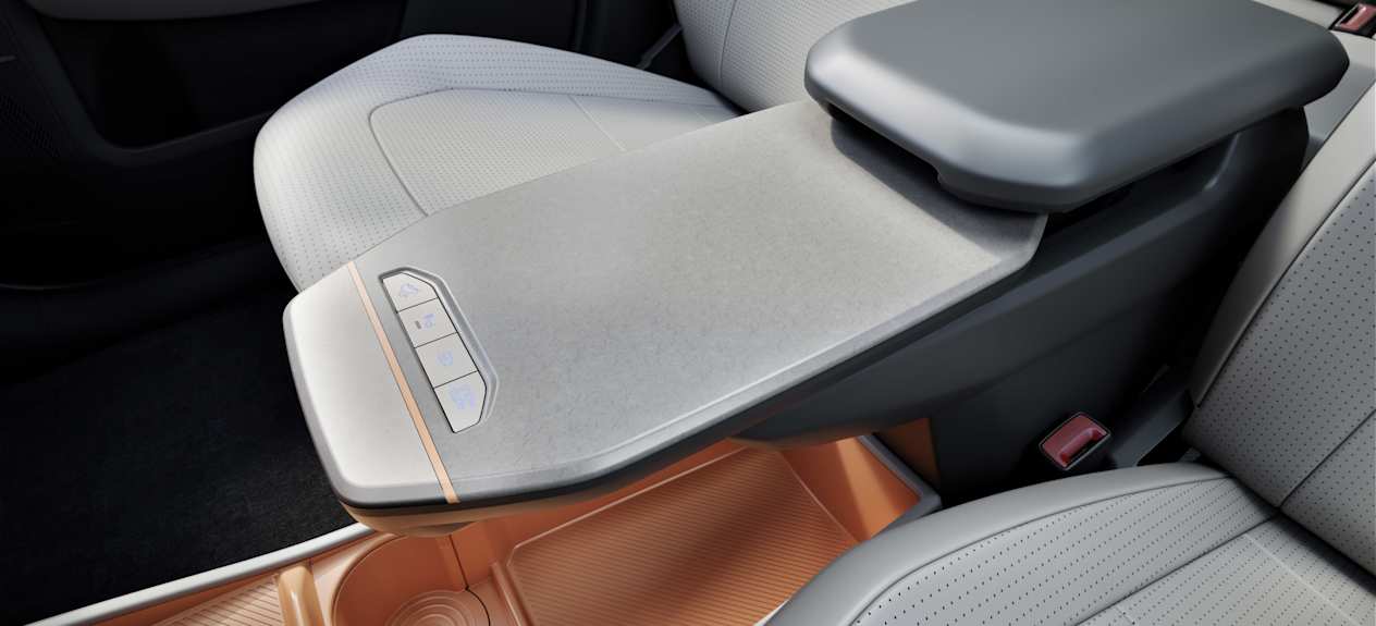 Kia EV3 2025 : détail console centrale