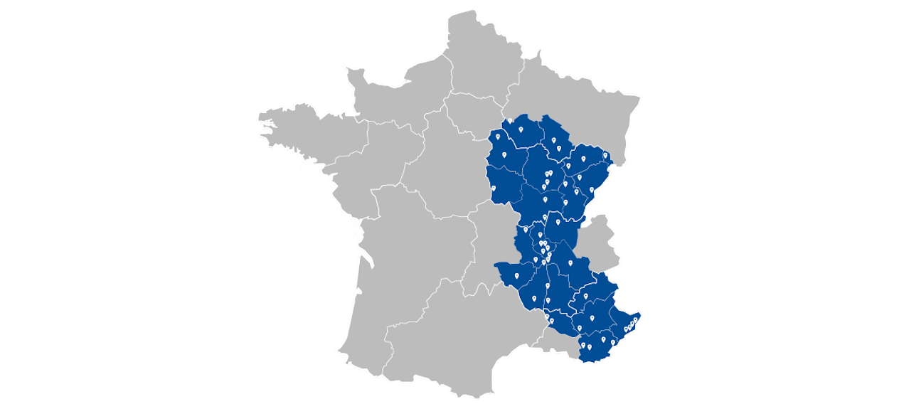 Carte de France des concessions du Groupe Chopard