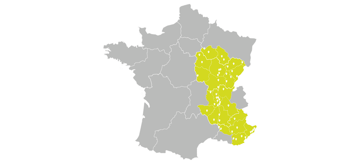 Carte de France des concessions du Groupe Chopard