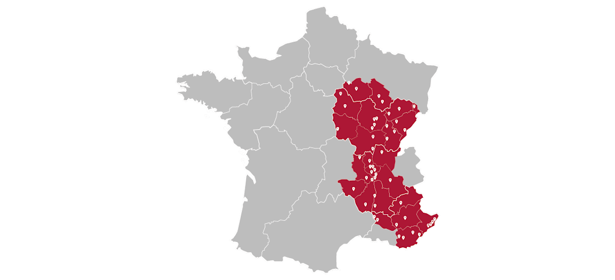 Carte de France des concessions du Groupe Chopard
