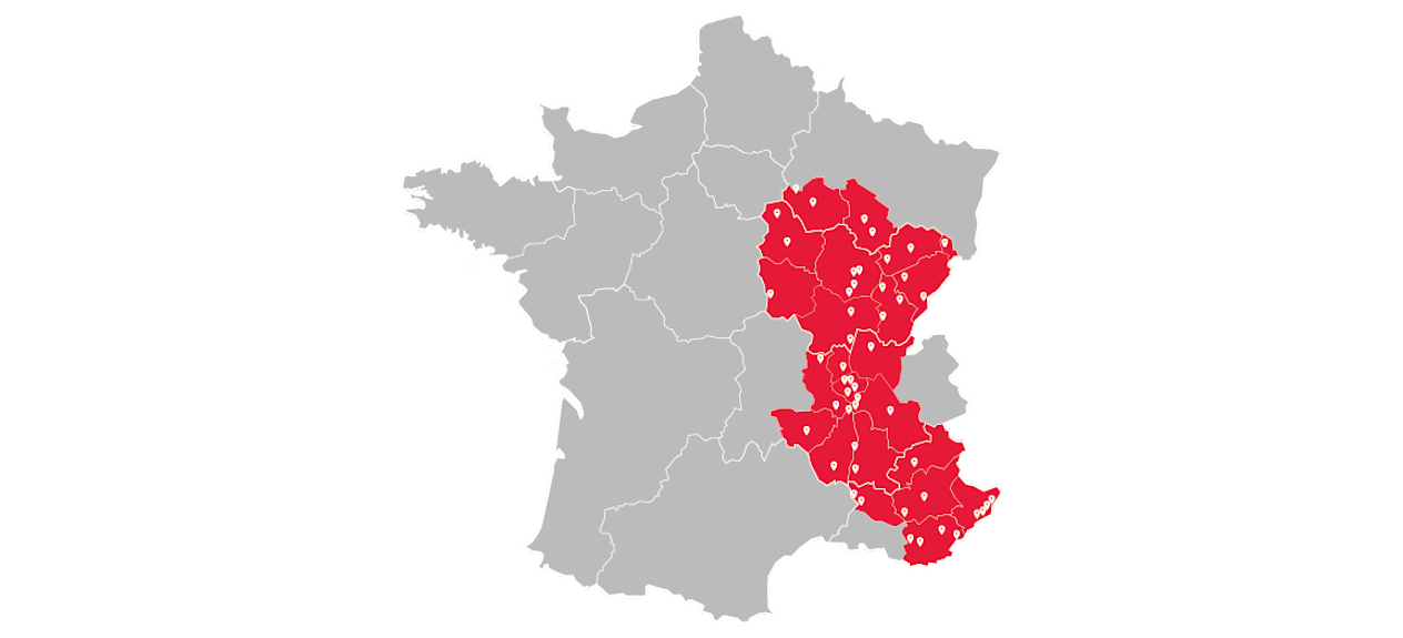 Carte de France des concessions du Groupe Chopard
