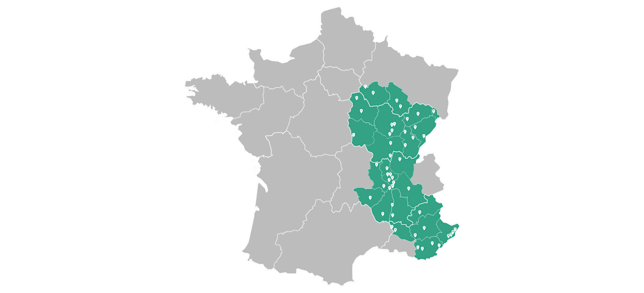 Carte de France des concessions du Groupe Chopard