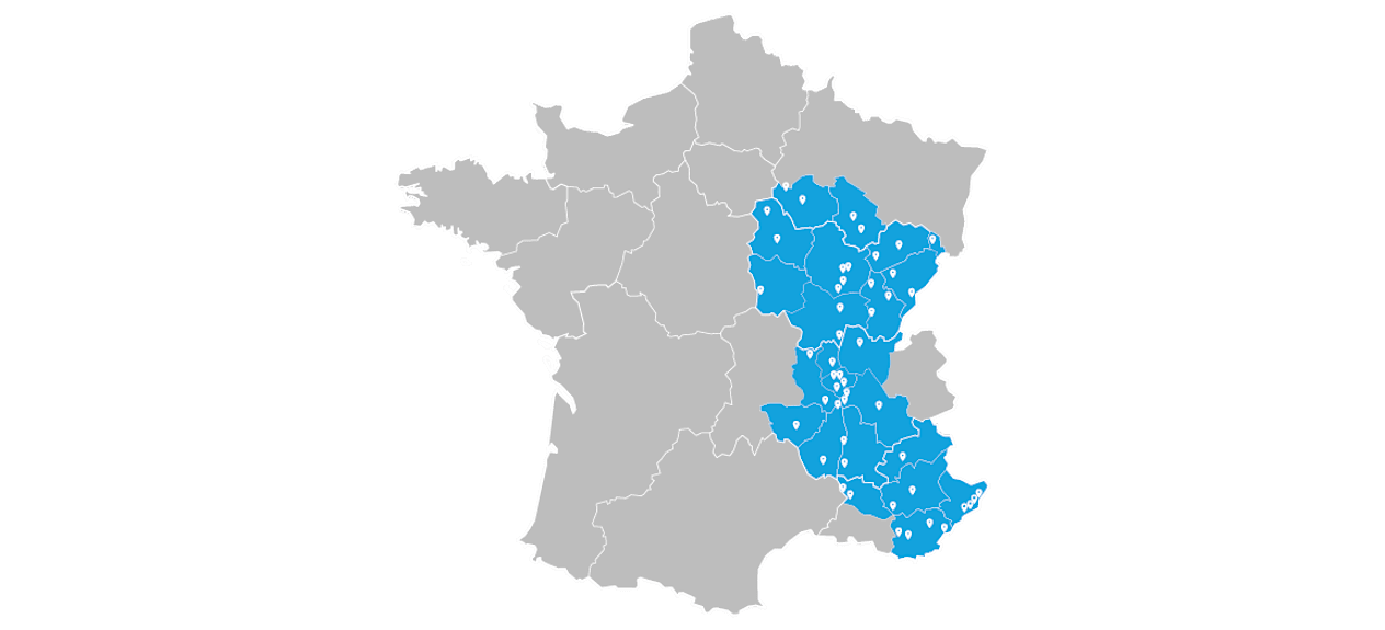 Carte de France des concessions du Groupe Chopard