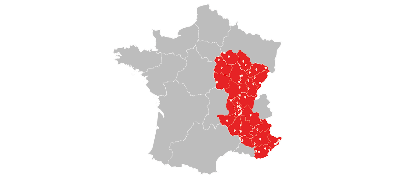 Carte de France des concessions du Groupe Chopard