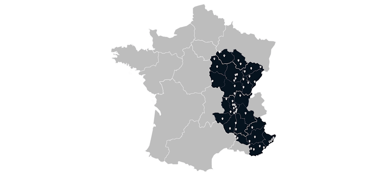 Carte de France des concessions du Groupe Chopard
