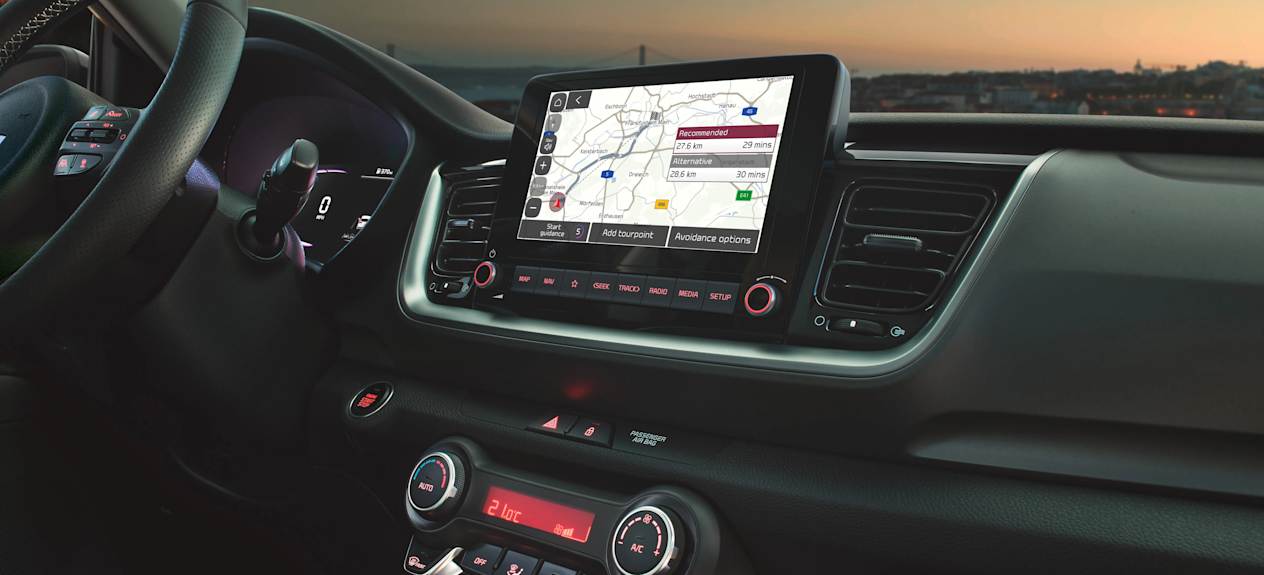 Kia Stonic 2021 : détail intérieur et écran tactile